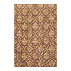 6x9 Brown, Caramel, Color Hand Knotted All-Over 100% Wool Transitional Oriental Rug