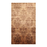 5x8 Tan, Brown, Color Hand Knotted All-Over 100% Wool Transitional Oriental Rug