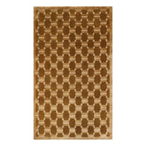 4x6 Brown, Olive, Color Hand Knotted All-Over 100% Wool Modern Oriental Rug