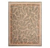 9x12 Beige, Gray, Muted Peach Color Hand Knotted All-Over 100% Wool Transitional Oriental Rug