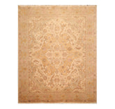 8x10 Beige, Gold, Moss Color Hand Knotted All-Over 100% Wool Traditional-Persian/Oriental Oriental Rug