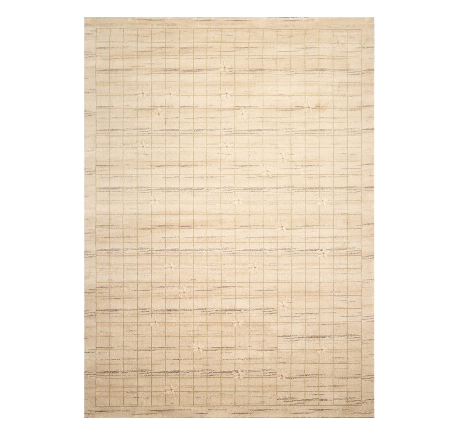 8x10 Multicolor, Sage, Beige Color Machine Made All-Over 100% Wool Modern Oriental Rug