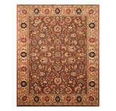 8x10 Brown, Champagne, Black Color Machine Made All-Over 100% Wool Traditional Oriental Rug