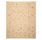 8x10 Moss, Beige, Brown Color Hand Knotted All-Over 100% Wool Traditional Oriental Rug