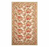 6x9 Beige, Rose, Green Color Hand Knotted All-Over 100% Wool Traditional Oriental Rug