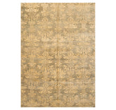 6x9 Moss, Light Gold, Color Hand Knotted All-Over 100% Wool Transitional Oriental Rug