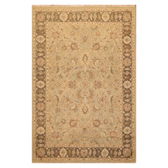 6x9 Champaign, Gray, Brown Color Hand Knotted All-Over 100% Wool Traditional Oriental Rug