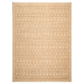 9x12 Beige, Brown, Color Hand Knotted All-Over 100% Wool Transitional Oriental Rug
