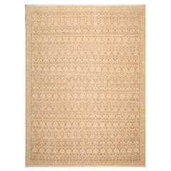 9x12 Beige, Brown, Color Hand Knotted All-Over 100% Wool Transitional Oriental Rug