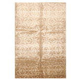 6x9 Tan, Taupe, Color Hand Knotted All-Over 100% Wool Transitional Oriental Rug
