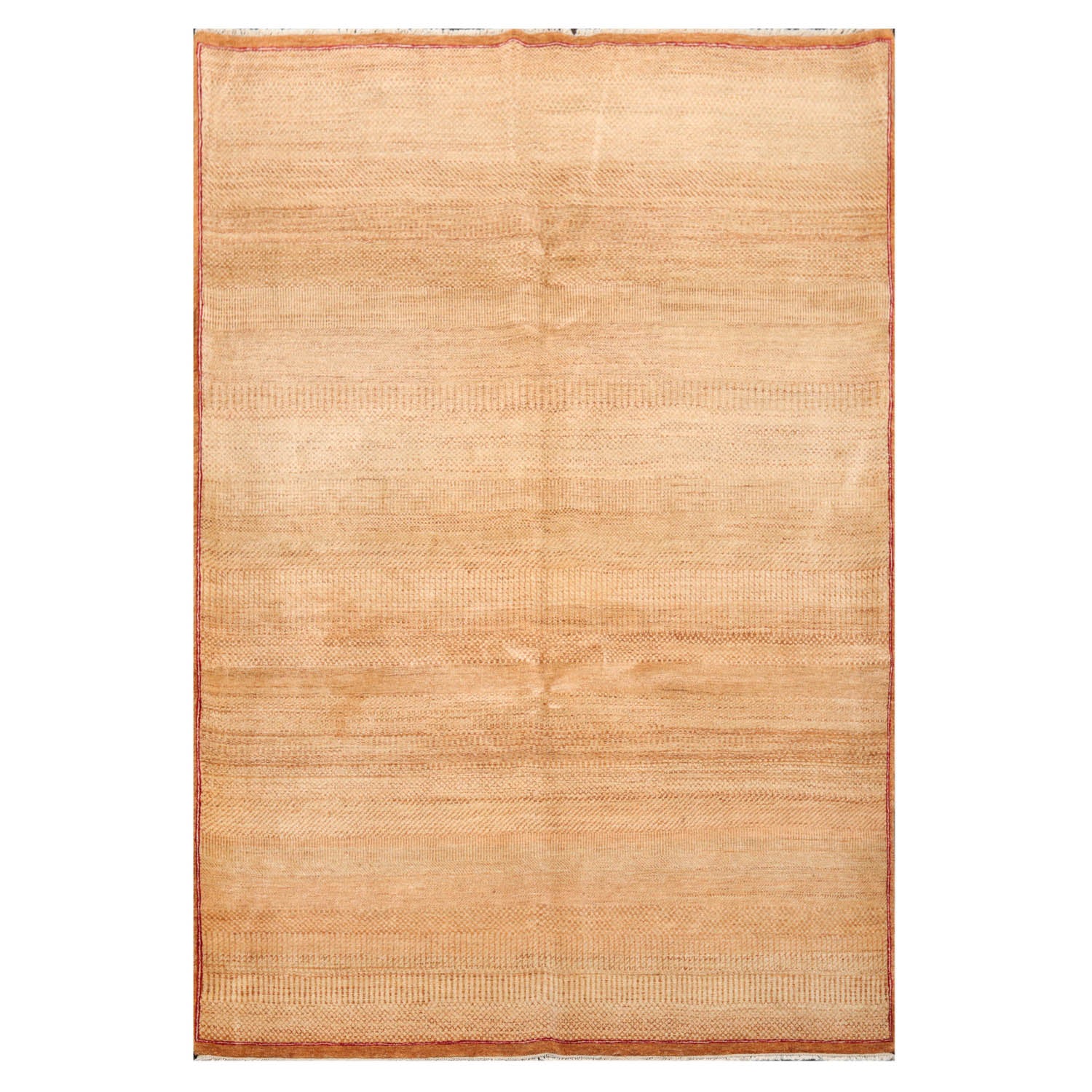 6x9 Brown, Tan, Red Color Hand Knotted All-Over 100% Wool Modern Oriental Rug