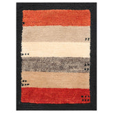 2x3 Beige, Black, Gray Color Hand Knotted All-Over 100% Wool Transitional Oriental Rug