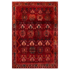 6x9 Rust, Orange, Peach Color Hand Knotted Pictorial 100% Wool Traditional Oriental Rug