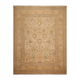 9x12 Tan, Brown, Caramel Color Hand Knotted All-Over 100% Wool Traditional Oriental Rug