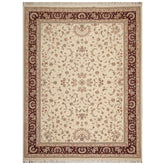9x12 Cream, Maroon, Gray Color Hand Knotted All-Over 100% Wool Traditional-Persian/Oriental Oriental Rug