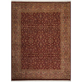 9x12 Red, Beige, Rose Color Hand Knotted All-Over 100% Wool Traditional Oriental Rug