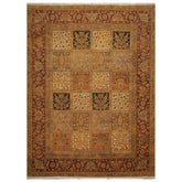 9x12 Beige, Gray, Burnt Orange Color Hand Knotted All-Over 100% Wool Traditional Oriental Rug