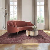 8x10 Burgundy, Beige, Gray Color Hand Knotted Sandblast 100% Wool Transitional Oriental Rug