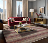 8x10 Gray, Rust, Blue Color Hand Knotted Sandblast 100% Wool Transitional Oriental Rug