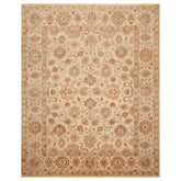 8x10 Beige, Brown, Taupe Color Hand Knotted All-Over 100% Wool Traditional Oriental Rug