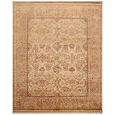 8x10 Beige, Tan, Rust Color Hand Knotted All-Over 100% Wool Traditional Oriental Rug