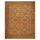 8x10 Tan, Brown, Coral Color Hand Knotted All-Over 100% Wool Traditional Oriental Rug