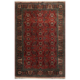 4x6 Antique Rose, Teal, Beige Color Hand Knotted All-Over 100% Wool Traditional Oriental Rug