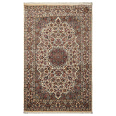 5x7 Ivory, Taupe, Black Color Hand Knotted All-Over 100% Wool Traditional Oriental Rug
