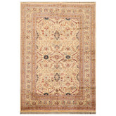6x9 Warm Beige, Brown, Rust Color Hand Knotted All-Over 100% Wool Traditional Oriental Rug