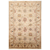 6x9 Beige, Brown, Tan Color Hand Knotted All-Over 100% Wool Traditional Oriental Rug