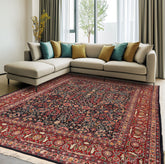 6x9 Black, Gray, Green Color Hand Knotted All-Over 100% Wool Traditional Oriental Rug