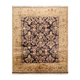 8x10 Dark Chocolate, Light Gold, Rose Color Hand Knotted All-Over 100% Wool Traditional Oriental Rug