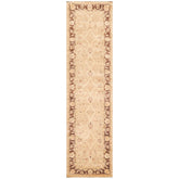 Runner Wheat, Brown, Beige Color Hand Knotted All-Over 100% Wool Traditional Oriental Rug