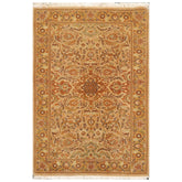 3x5 Tan, Gold, Ivory Color Hand Knotted All-Over 100% Wool Traditional Oriental Rug