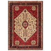 3x5 Ivory, Rust, Chocolate Color Hand Knotted All-Over 100% Wool Traditional Oriental Rug