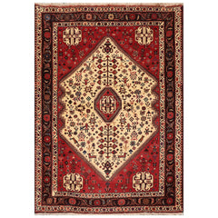 3x5 Ivory, Rust, Chocolate Color Hand Knotted All-Over 100% Wool Traditional Oriental Rug