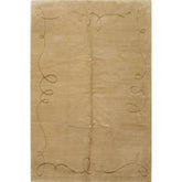 6x9 Moss, Gold, Color Hand Knotted All-Over Wool & Silk Modern Oriental Rug