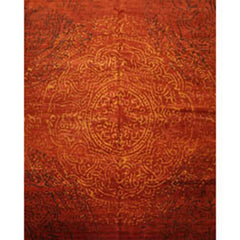 8x10 Terracotta, Gold, Color Hand Knotted All-Over 100% Wool Modern Oriental Rug