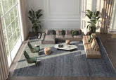 10x14 Blue, White, Color Hand Knotted Wool and Bamboo Silk Modern & Contemporary Oriental Rug
