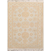 2x3 Gray, Tan, Color Hand Knotted All-Over 100% Wool Transitional Oriental Rug
