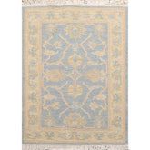 2x3 Aqua, Light Gold, Color Hand Knotted All-Over 100% Wool Transitional Oriental Rug