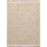 2x3 Tone on Tone Beige, , Color Hand Knotted All-Over 100% Wool Transitional Oriental Rug