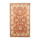 3x5 Peach, Beige, Gray Color Hand Knotted All-Over 100% Wool Traditional Oriental Rug
