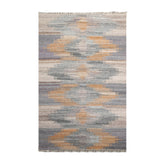 5x7 Gray, Beige, Caramel Color Hand Woven All-Over 100% Wool Southwestern Oriental Rug