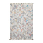 5x7 Gray, Beige, Orange Color Hand Woven All-Over 100% Wool Modern Oriental Rug