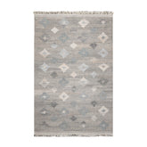 5x7 Gray, Beige, Blue Color Hand Woven All-Over 100% Wool Southwestern Oriental Rug