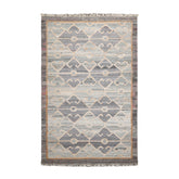 5x7 Gray, Beige, Brown Color Hand Woven All-Over 100% Wool Southwestern Oriental Rug