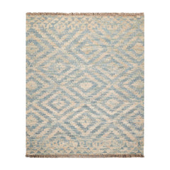 5x7 Beige, Teal, Color Hand Woven All-Over 100% Wool Southwestern Oriental Rug