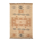 5x7 Straw, Caramel, Gray Color Hand Woven All-Over 100% Wool Southwestern Oriental Rug