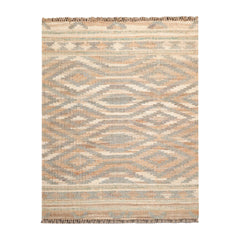 5x7 Beige, Caramel, Gray Color Hand Woven All-Over 100% Wool Southwestern Oriental Rug
